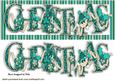 Christmas Word in Turq Stripe Frame Dl