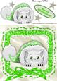 Cute Kitten in Christmas Green Santa Hat 8x8