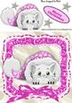 Cute Kitten in Christmas Pink Santa Hat 8x8