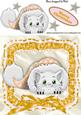 Cute Kitten in Gold Christmas Santa Hat 8x8