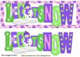 Let It Snow in Chrismas Words in Purple Dl