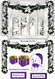 Dress a Window with Puppy in Purple Santa Hat
