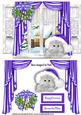 Dress the Window with Kitten in Purple Santa Hat