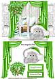 Dress the Window with Kitten in Green Santa Hat
