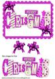 Merry Christmas with Snowman in Pink Words