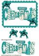Merry Christmas with Snowman in Turq Words