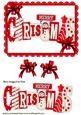 Merry Christmas with Snowman in Red Words
