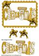Merry Christmas with Snowman in Gold Words