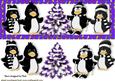 Cute Penguins with Purple Christmas Tree Dl