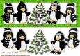 Cute Penguins with Green Christmas Tree Dl