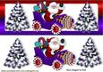 Santa in His Car with Purple Christmas Trees Dl
