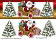 Santa in a Car with Gold Christmas Trees Dl