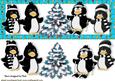 Cute Penguins with Turq Christmas Tree Dl