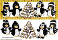 Cute Penguins with Gold Christmas Tree Dl