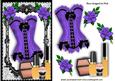 Pretty Purple/black Lace Basque with Makeup