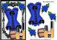 Pretty Blue/black Lace Basque with Makeup