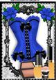Pretty Blue/black Lace Basque with Makeup A4