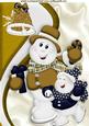 Skating Snowmen with Gold Bell A4