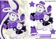 Cute Skating Snowmen with Purple Bell