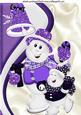 Cute Skating Snowmen with Purple Bell A4