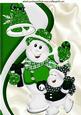 Cute Skating Snowmen with Green Bell A4