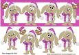 Christmas Bunnies in Pink Santa Hats Dl