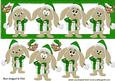 Christmas Bunnies in Green Santa Hats Dl