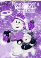Skating Snowmen with Purple Bell with Stars A4