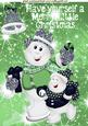 Skating Snowmen with Green Bell and Stars A4
