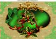 Beautiful Vintage Holly with Bow in Ornate Frame A4