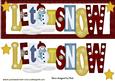 Let It Snow Red/gold Christmas Words with Stars Dl