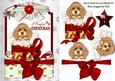 Little Puppy in Christmas Box in Red Lace Frame