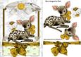 Cute Little Deer in Gold Lace Frame