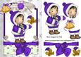 Little Snow Girl in Purple, in Lace Frame