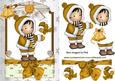 Little Snow Girl in Gold, in Lace Frame