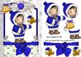 Little Snow Girl in Blue, in Lace Frame