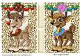 Rudy Reindeers in Gold Frame Toppers with Swags