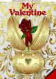 Beautiful Gold Faberge Egg with Single Red Rose A4
