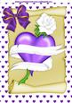 Purple Heart Entwined with Purple Bow on a Scroll A4