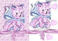Love Kitty in Star Frame with Hearts and Bow