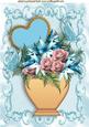 Heart Bouquet of Flowers and Butterflies A4
