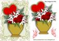 Heart with Red Rose Bouquet & Butterflies