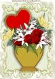 Heart with Red Roses Bouquet and Butterflies A4