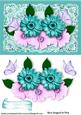 Pretty Flower Arrangement with Butterflies on Lace
