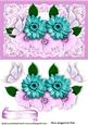 Pretty Floral Arrangement on Pink Lace with Butterflies