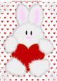 Big White Fluffy Bunny with Heart A4
