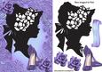 Silhouette of Vintage Lady and Modern Time in Lilac