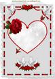 Valentine Frame of Doves with Red Ribbon and Rose A4