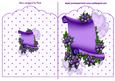 Pretty Scroll with Hearts and Roses in Purple