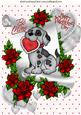 Hearts and Roses with Cute Little Puppy A4